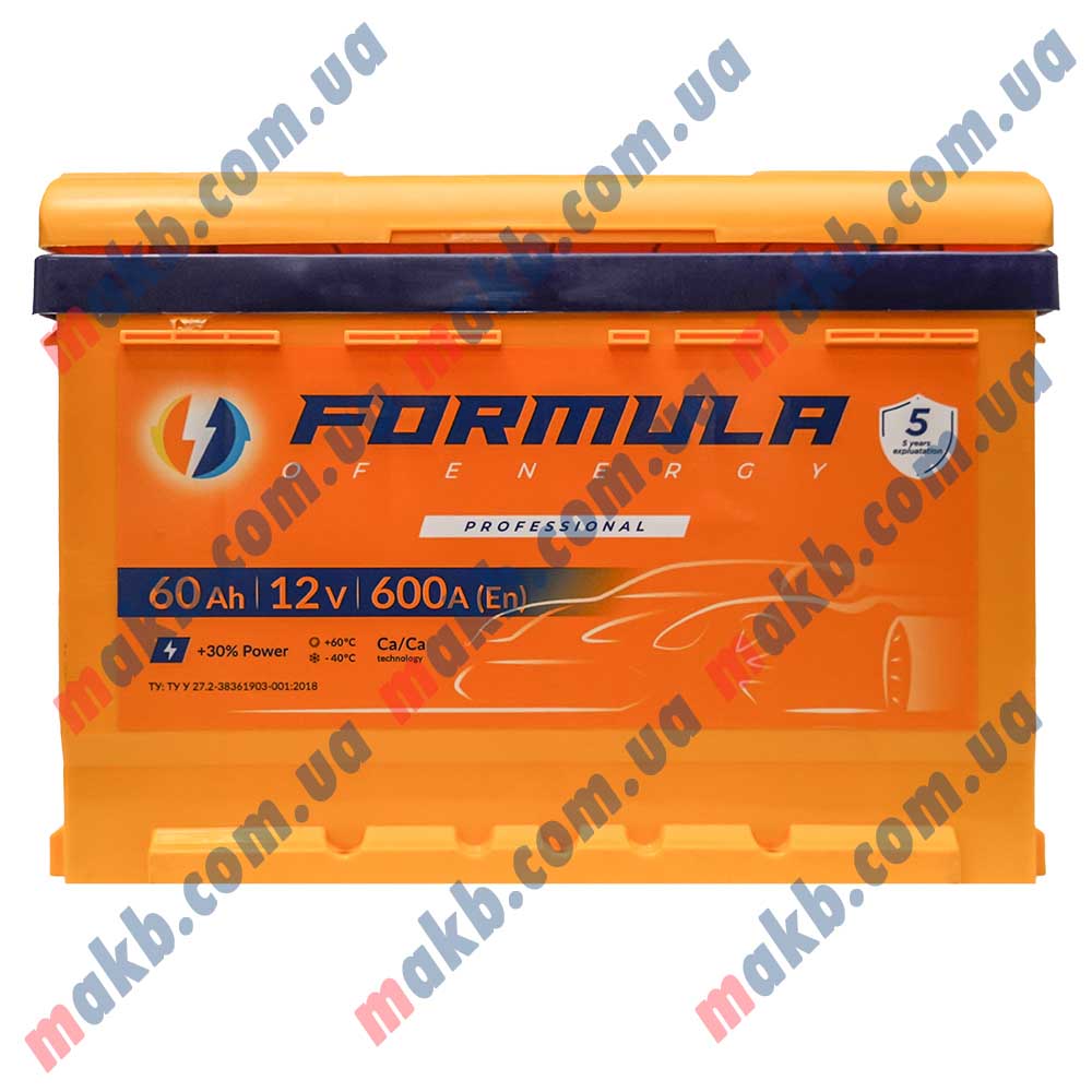 Аккумулятор FORMULA 60Ah R+ 600A (низкобазовый), купить в Киеве ...